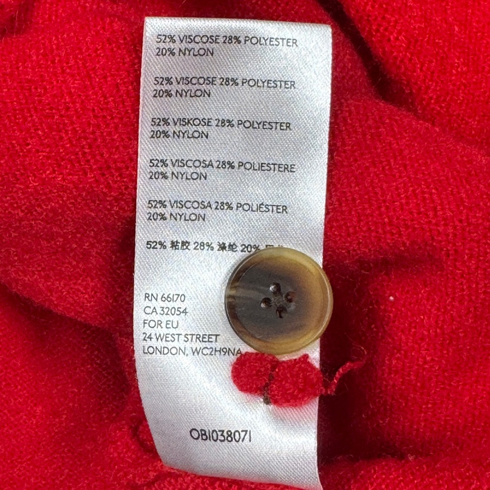 Anthropologie Red Button Front Tunic Sweater Womens M Long Sleeve Knit Top - Picture 7 of 7